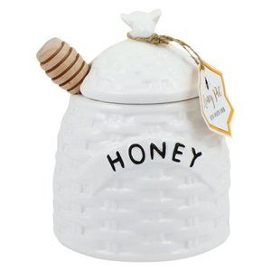 Azzure Home Honey Jar With Wooden Spoon